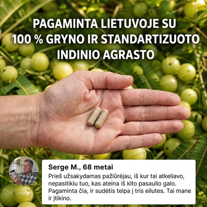 Indinio agrasto supervaisiaus kapsulės